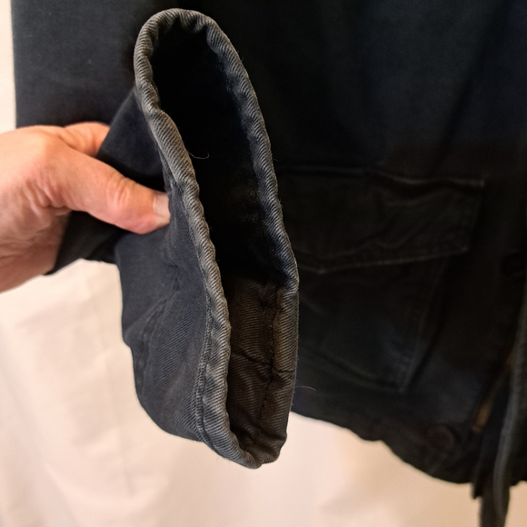 Hollister Vintage Men's XL Dark Blue Military Field Y2K Jacket 100% Cotton - Picture 7 of 16